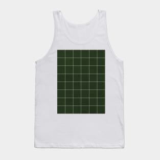 Large Grid Pattern - Deep Green Tank Top